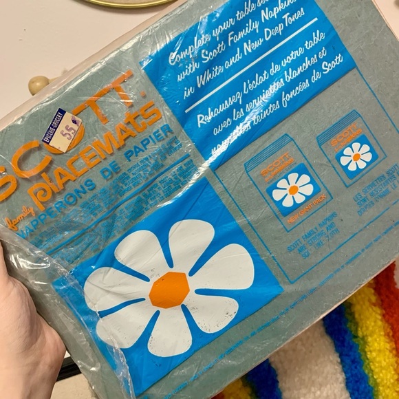 Vintage 60s Deadstock/New Kitsch Flower Power Paper Table Place Settings - Picture 4 of 5